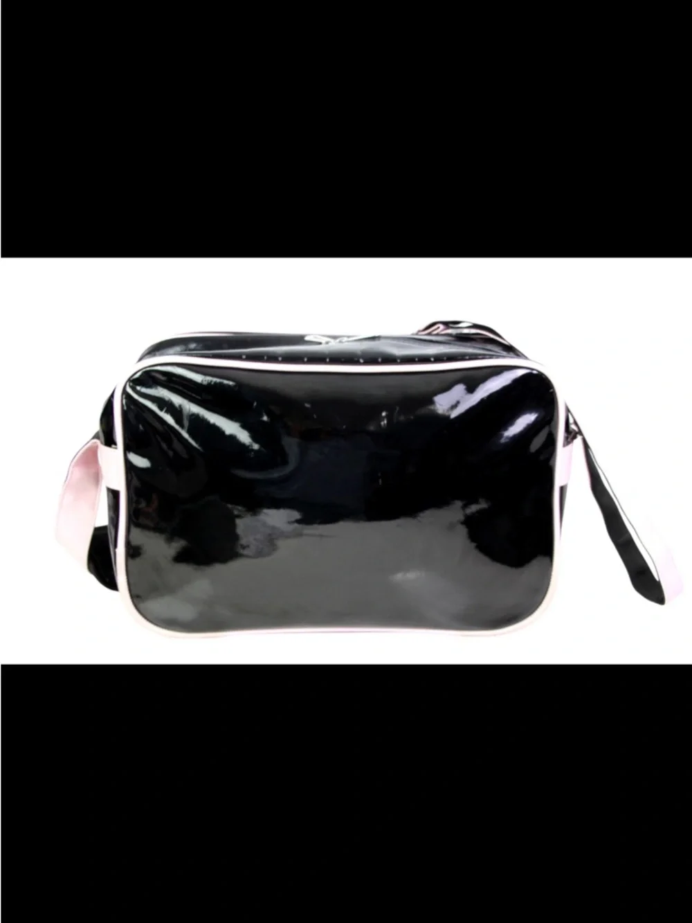 Nike Black Patent Crossbody Bag with Light Pink Trim